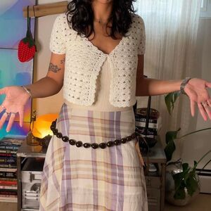 Superdown Women's White and Cream Cardigan size XS